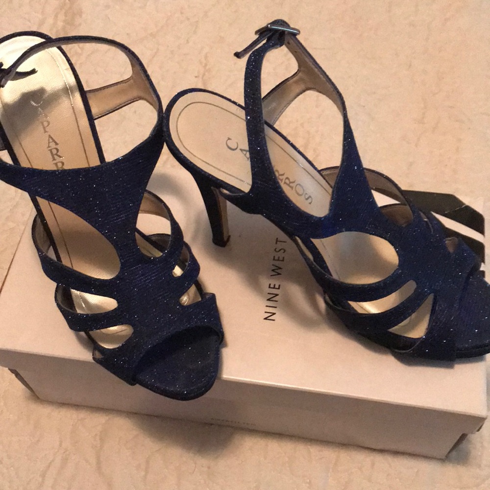 Nine West Navy Blue Sequin Heel